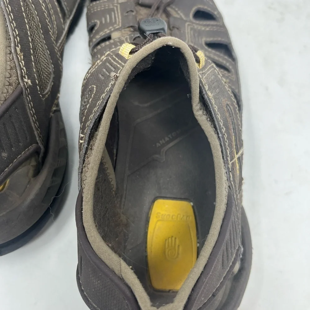 Teva Men's Leather Sandals Lace Up Slip On Bungee Lacing System Size 8
